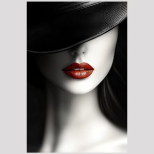 vierkant_25222-BlackHatRedLips 25222-BlackHatRedLips