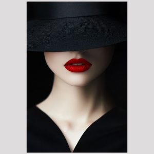 vierkant_25223-BlackHatRedLips 25223-BlackHatRedLips